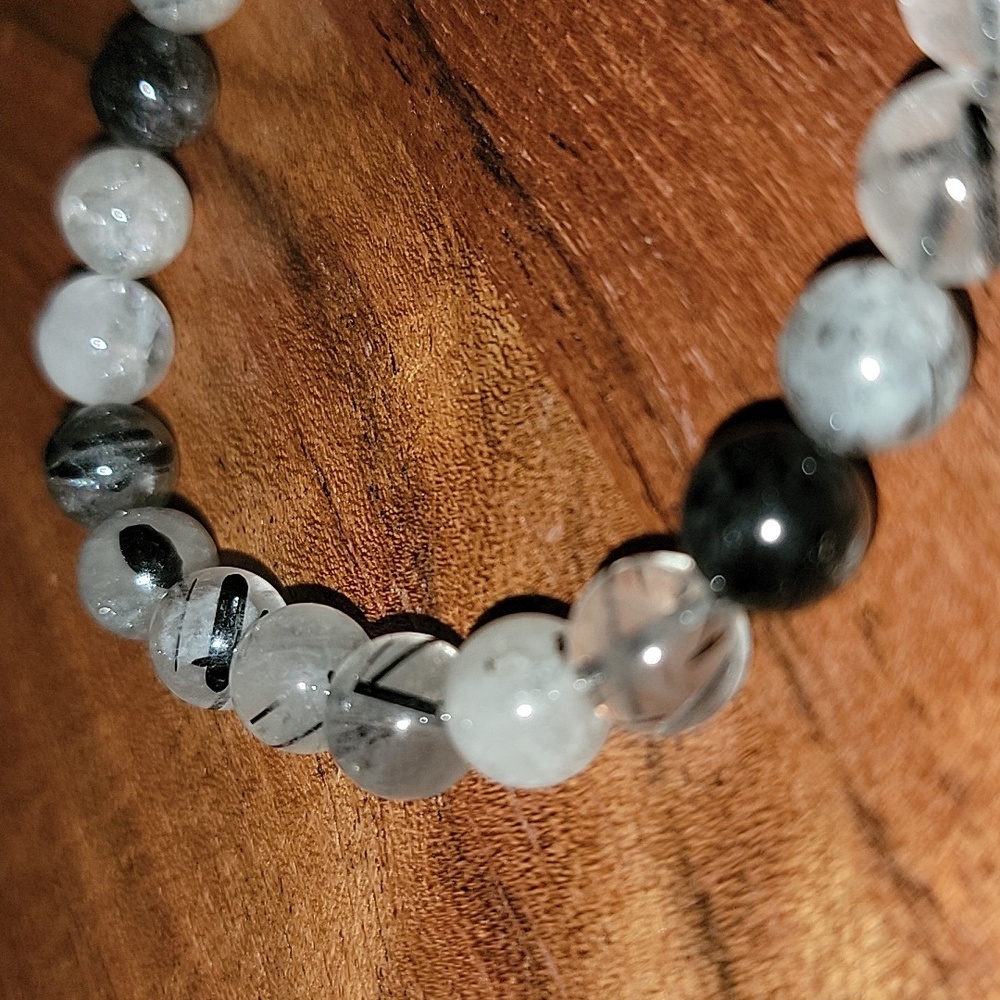 Hand Crafted Rutilated Quartz Stretch Bracelet New Gift - Picture 4 of 4